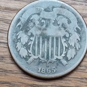 1865 Two Cent Piece VG Very Good 2c US Type Coin - Picture 1 of 4