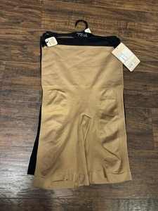 Comfort by Real 2 Pr Seamless Shaping Shorts Women’s Size Small Tan/Black - Imagen 1 de 6