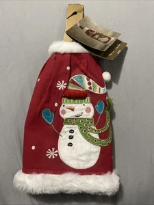 Weihnachten Nikolaus Quadrat Schneemann Topper Weinflasche Abdeckung - Bild 1 von 9