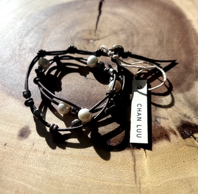  Chan Luu adjustable wrap white pearl leather bracelet " from Sundance catalog" - Image 1 of 4