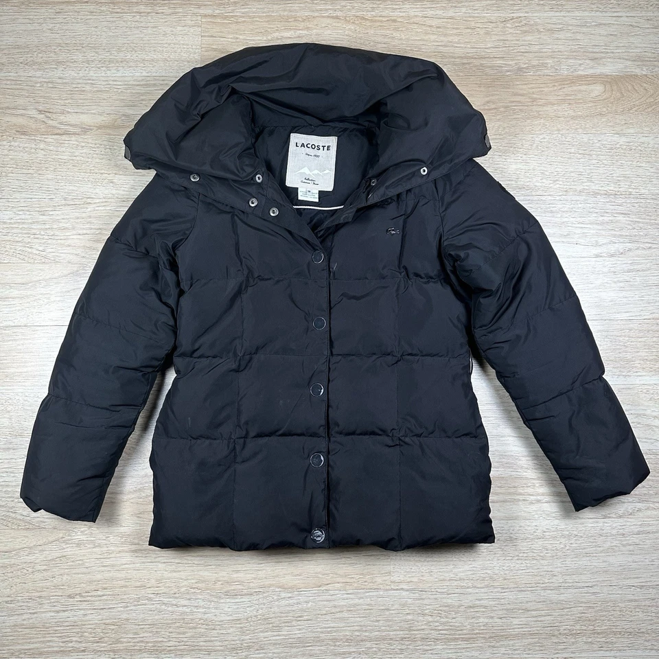 Abrigo Chaqueta LACOSTE Puffer Negro | Mujer Talla 38 XS Pequeño Foto 1 de 4