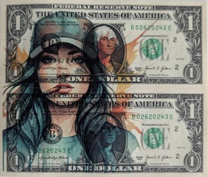 "Face Value" – Mixed Media Dollar Art on Real Currency | Stanley Millz - Picture 1 of 4