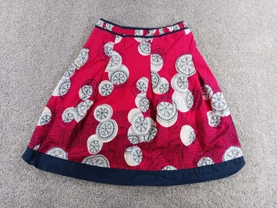 Falda Talbots Talla 2 Mujer Roja Geométrica Algodón Forrada Línea A Foto 1 de 4