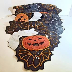 Halloween Table Runner Bats Pumpkins Jack O Lanterns Orange Black 70" x 14" NWOT - Picture 1 of 6