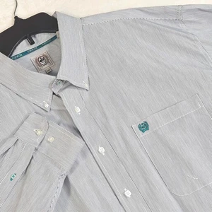 Cinch Hemd Herren XXL Button-Down Langarm gestreift Baumwolle - Bild 1 von 12
