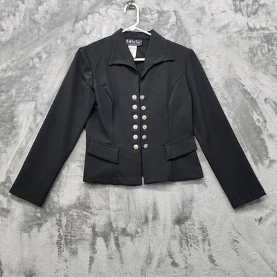 Chaqueta Blazer Vintage All That Jazz Mujer 7/8 Negro Plata Botones Oficina Formal Foto 1 de 4