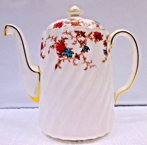 Minton Ancestral Coffee Pot with Lid, Wreath Backstamp, 7.25” Tall, Vintage. - Picture 1 of 19