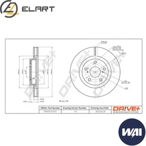 2x BRAKE DISC DP1010.11.0511 FOR TOYOTA RAV/4/III/IV/VAN CAMRY PRIUS/PLUS/+ 2.4L - Picture 1 of 6