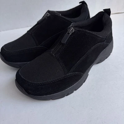 Zapatos Lands End de gamuza para todo tipo de clima con cremallera frontal para mujer 7,5 B negros cómodos 519241 Foto 1 de 4