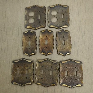 Menge 8 Vintage Amerock Schalterplatte Abdeckung Antik Messing Wagen Single Double - Bild 1 von 5