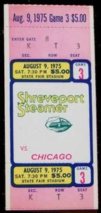 1975 CHICAGO WINDS AT SHREVEPORT STEAMER WFL FULL UNBENUTZT TICKET - Bild 1 von 2