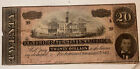 T-67 1864 $20 CONFEDERATE CURRENCY *CIVIL WAR NOTE*  PINK VERY GOOD AU