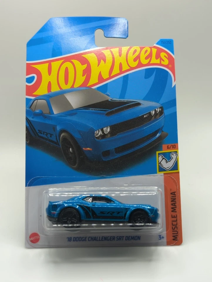 Hot Wheels 2023 HW Muscle Mania 6/10 Blue '18 Dodge Challenger SRT Demon - Image 1 of 1