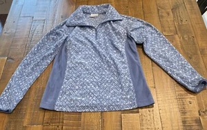Columbia Girls Fleece Pullover Sweater Top Size S Light Blue 1/4 Zip Embroidery - Picture 1 of 6