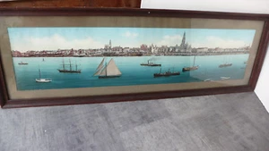 ANVERS PHOTO ANCIENNE VUE DU PORT CADRE 74 X 25 cm MARINE BELGIQUE - Imagen 1 de 9