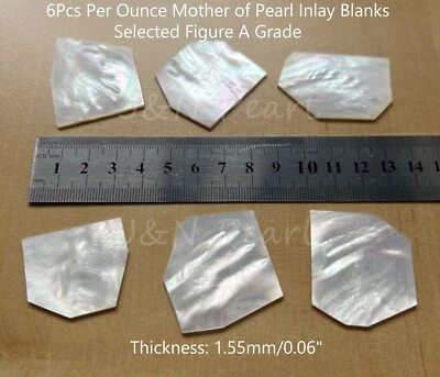 J&N Pearl 6Pcs Per Ounce WMOP Inlay Blanks Selected Figure A Grade. - Image 1 of 4