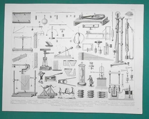 Physik Mechaniker Windschutzscheibe Waage Hebel Presse Flüssigkeiten - 1870 Antik Druck - Bild 1 von 3