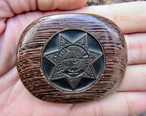 Vtg CALIFORNIA HIGHWAY PATROL Belt Buckle CHP Trooper STAR Brass RARE VG+ - Picture 1 of 4
