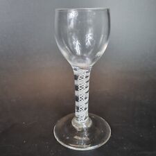 Antique 18th Century Cordial? Wine? Glass  With Double Opaque Twist Stem