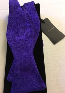 DUCHAMP Mens 100% Silk Neck BowTie Purple Made In England Brand New NWT - Picture 1 of 5