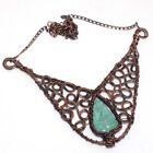 Amazonite Copper Wire-Wrapped Necklace 17" Jewelry Gifts Au T420