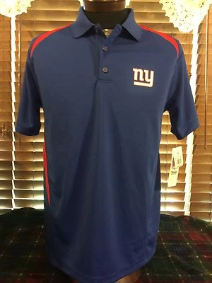 Para hombres NUEVA ROPA DEL EQUIPO DE LA NFL M Mediana SS 3 Botones New York Giants Polo Camisa Foto 1 de 4