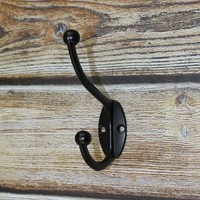 Classic Antique Style Cast Iron Wall Coat Double Hooks Hat Hook Hall T MQX