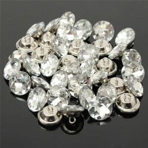 50Pcs Rhinestone Buttons Clear Crystal Upholstery Sewing Sofa Headboard Tufting - Picture 1 of 5