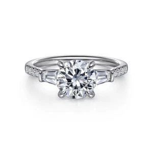 IGI 2.00 Ct Lab Created Round Cut Diamond Wedding Ring 950 Platinum - Picture 1 of 13