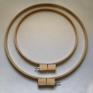 DARICE Wood Quilt Round Hoop 18” & 14" Craft Embroidery 3980 3979 Needle Point - Picture 1 of 11