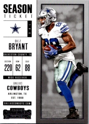 2017 Panini Contenders Season Ticket Dez Bryant Dallas Cowboys #78 - Image 1 of 2