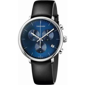 Herrenuhr CK CALVIN KLEIN HIGH NOON K8M271CN Chrono Leder Schwarz Blau - Bild 1 von 1