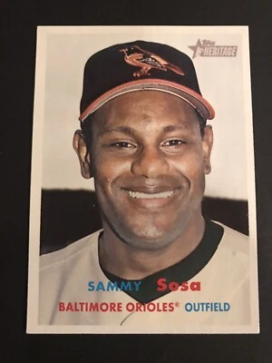 2006 TOPPS HERITAGE SAMMY SOSA ORIOLES #60 Baseball Card . MINT Beautiful - Image 1 of 3