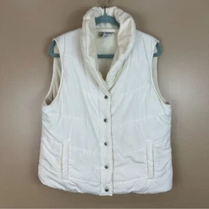 Vintage Lee City Elements Winter White Puffer Vest Large - Picture 1 of 11