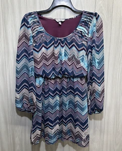 Vestido SPEECHLESS para mujer (talla L) Chevron forrado cuello redondo L/S cintura elástica - Imagen 1 de 6