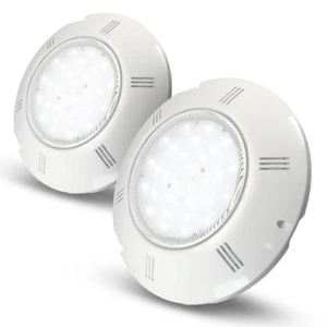 Pool Flach Scheinwerfer 2er Set LED weiß 13,5 W Trafo Verteilerdose Anschlussset - Bild 1 von 7