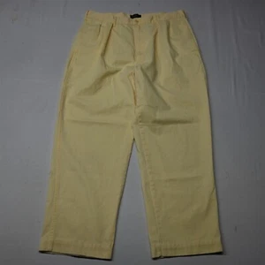 Vtg Polo Ralph Lauren 36x30 Yellow 100% Cotton Pleated Mens Chino Pants - Picture 1 of 9