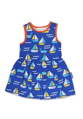 Toby Tiger Bio-Baumwoll Kinder Sommerkleid mit Segelboote-Druck - Bild 1 von 3
