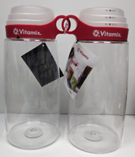 Set of 2 NEW Vitamix Tritan 10 Cup Shatterproof Dry Storage Canisters - Red Tops