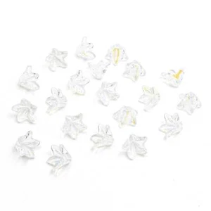 Vintageparts Blütenförmige Acrylperlen 8 mm transparent mit Holo-Effekt 20 Stück - Bild 1 von 3