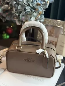 NWT Coach Satchel Crossbody In Signature Colorblock Gold/Dark Stone CT776 - Picture 1 of 16