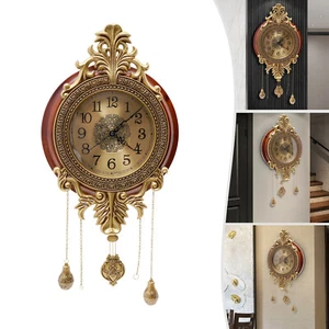 Retro Pendel Wanduhr Innen Vintage lautlose Uhr mit Schwenkpendel - Bild 1 von 16