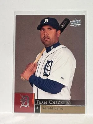 #995 Gerald Laird Detroit Tigers 2009 Upper Deck Series 2 Baseball - Image 1 of 2