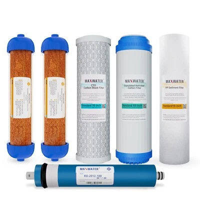 6 Stage Reverse Osmosis RO.DI Water Filter Replacement set 100 GPD for Aquarium - Image 1 of 4