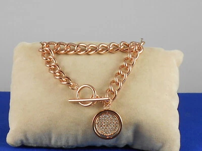 Pulsera Carolee Oro Rosa JUEGO DE PALABRAS DOBLE TOMA Bling Alrededor de las Rosas Palanca Foto 1 de 2