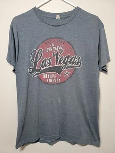 Vtg Spectra USA Las Vegas Nevada Sin City Tee Grey Star Soft T Shirt 19x25 - Picture 1 of 3