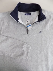 NUEVO Nautica K1760A Hombre Mangas Largas 1/4 Cremallera Suéter, Gris Breather Talla XL - Imagen 1 de 4