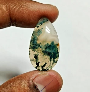 Natural Green Moss Agate Cabochon Loose Gemstone For Jewelry 16 Cts. ME-14074 - Picture 1 of 7