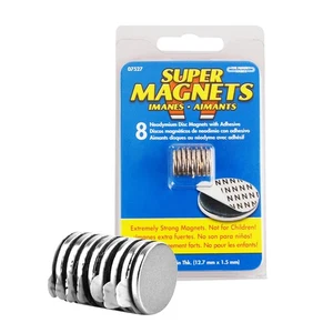 Imanes con superficie adhesiva 8 piezas imán fuerte neodimio autoadhesivo - Imagen 1 de 5
