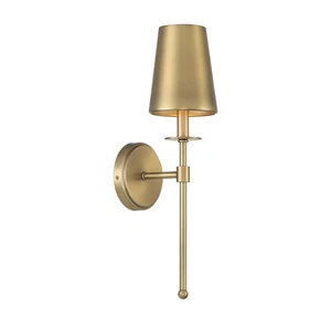 1-Light Wall Sconce in Natural Brass by Meridian Lighting M90084NB - Picture 1 of 6